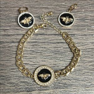 Gold and Black Bee Jewelry Set